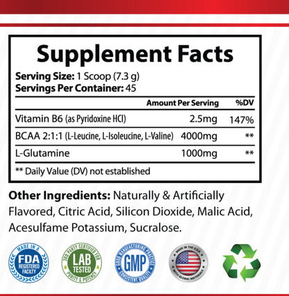 Boostlete Melon Boost BCAA – Watermelon Flavor – 45 Servings – Muscle Recovery & Strength Support – Glutamine & BCAA 2:1:1 Supplement – Dietary Powder for Fitness & Workout