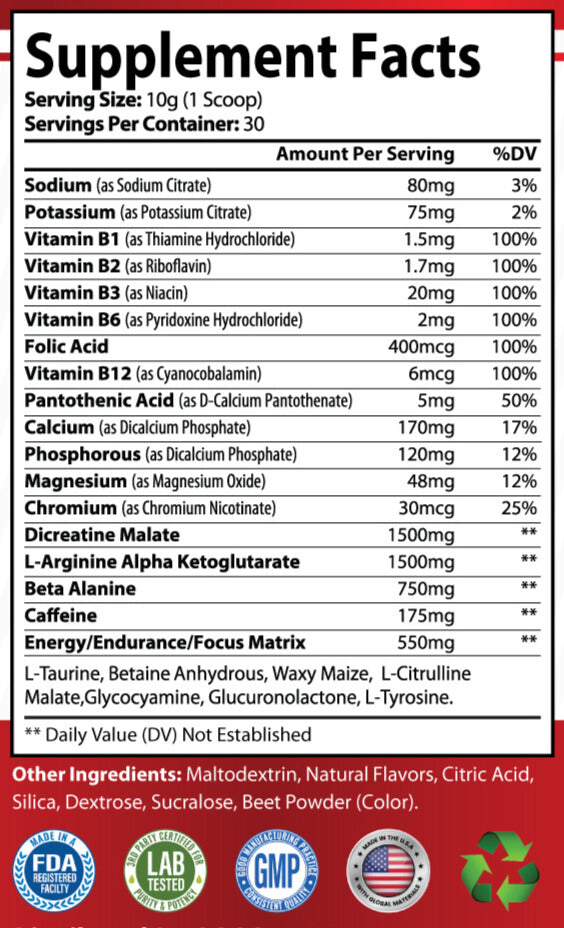 Boostlete Watermelon Pre-Workout Supplement – Energy, Strength, and Muscle Pump Support – 300g (10.58 oz) Powder – 30 Servings